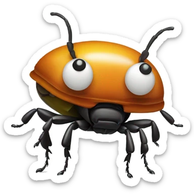 Beetle with a juice box sticker