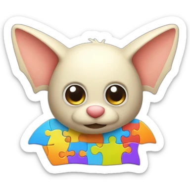 Puzzle Bat colours autism parts sticker