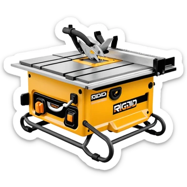 RIDGID 10″ Jobsite Table Saw, top view sticker