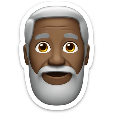72 year old black man with black hair and gray beard sticker