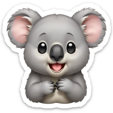 cinematic-cute-yawning-koala-portrait-emoji,-head-tilted-slightly-with-a-dramatic,-wide-open-yawn,-showcasing-a-soft,-downy-grey-fur-with-drooping-ears-and-round-eyes-barely-open-in-drowsy-contentment,-simplified-yet-irresistibly-adorable sticker
