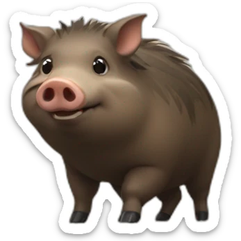 Fatty small round wild boar sticker