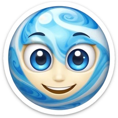 *"A vibrant blue marble character with a glossy, semi-transparent surface that reflects light beautifully. The character has wide shiny eyes filled with energy, a cheerful smile showcasing its personality, and playful details like swirls and textures that emphasize its glassy and polished appearance. It stands out against a clean, neutral background, focusing entirely on its unique charm and vibrant essence."*
M&M karakteri görseli oluştur sticker