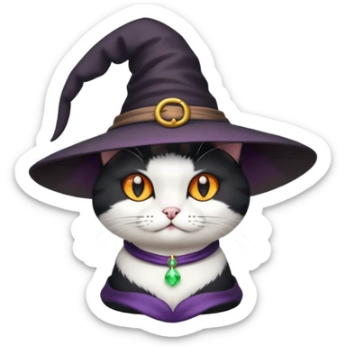 Black and white Cat THAT is queen of witches sticker