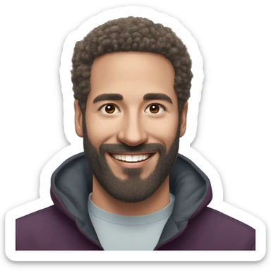 smiling man with beard portrait outdoor ice rink sticker