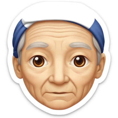 cara vieja por un lado y cara rejuvenecida por otro lado sticker