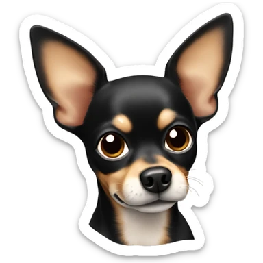Black brown chihuahua laying sticker