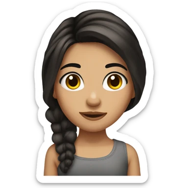 Girl with long dark Brown hair and lashes  sticker