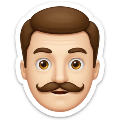 Silly with moustache sticker