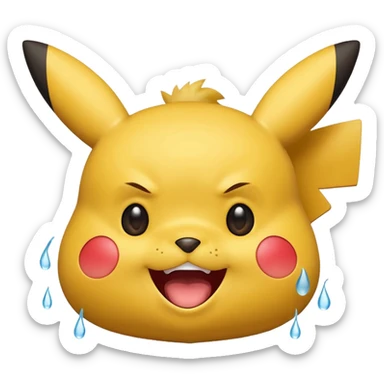 Pikachu head dying of laughter sticker