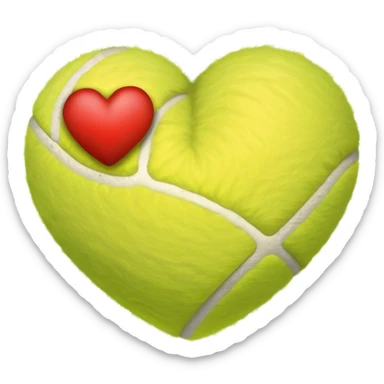 Tennis ball in the shape of heart sticker