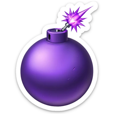 bomba con chispa morada sin cara sticker