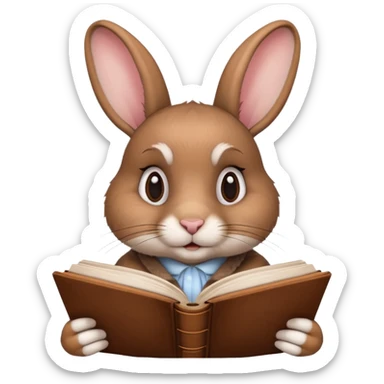 rabbit studying langage sticker