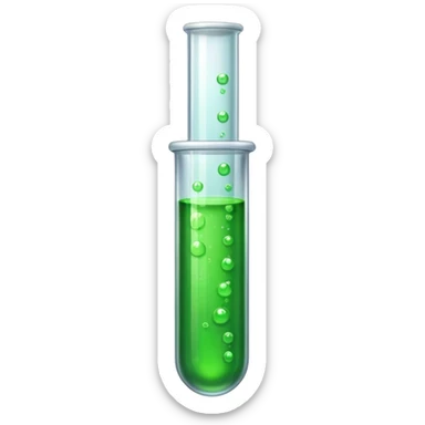 test tube with green liquid sticker