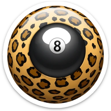 Leopard print 8 ball sticker
