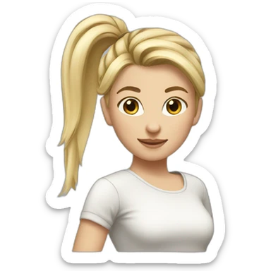 Beautiful Girl,blonde Pony Tail Hair sticker