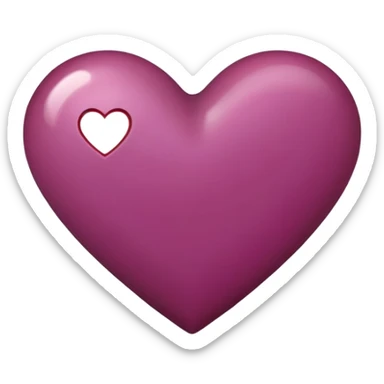 Deep mauve-red heart shape sticker
