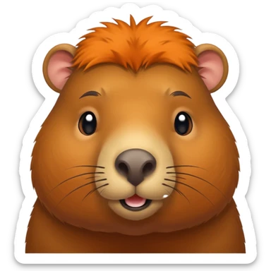 A capybara cartoon style sticker