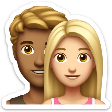 A couple. The guy is very muscular with brown hair and the girl has long blonde hair  sticker