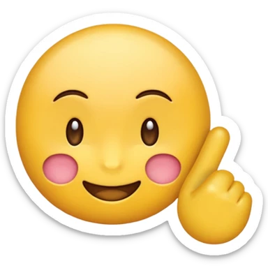 một emoji cảm xúc hạnh phúc, chỉ gồm 2 con mắt,  mắt trắng, má hồng sticker