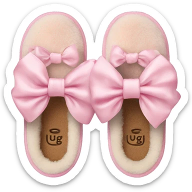 UGG slippers light pink bow sticker
