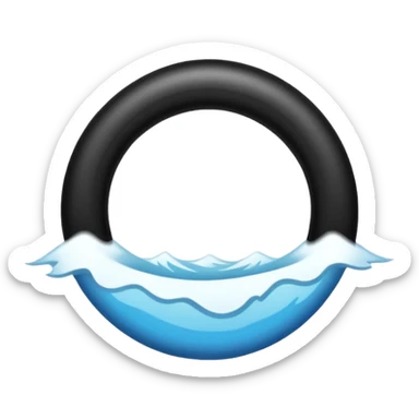 Quiero un logo de un círculo negro con una fina línea blanca vertical y una línea horizontal más gruesa que apunte hacia la izquierda. sticker