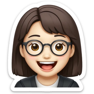 traditional Korean dokkaebi playfully laughing, cute and simple, Slack emoji style sticker