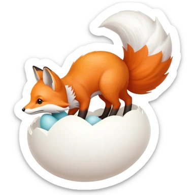 Fox tail only and the base of the tail is connected to a small egg shaped object sticker