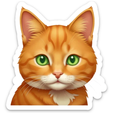 cute orange tabby cat with green eyes sticker