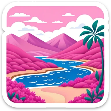 Matisse slop style pink SPAM art landscape sticker
