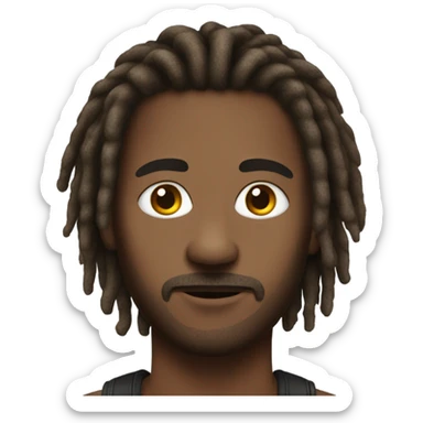 realistic solo male portrait with short dreads sticker