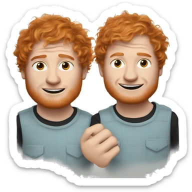 Ed Sheeran with 2 heads sticker