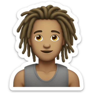Light skin man dreadlock sticker