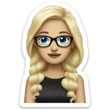 Mermaid blonde  and blue eyes wearing black glasses  sticker