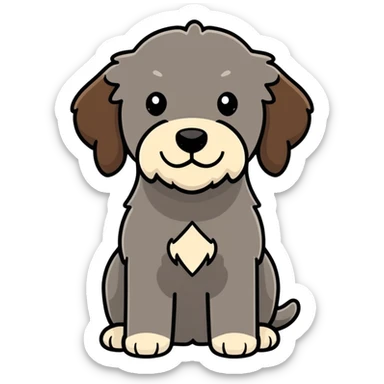 Labradoodle black with gray and brown  sticker