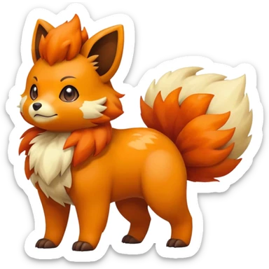 Vulpix-Growlithe-Fakémon-hybrid-creature (full body)  sticker