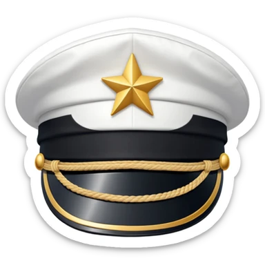 white captain hat closeup alone sticker