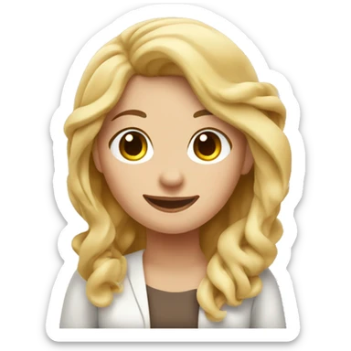 blonde girl making cinnamon rolls  sticker