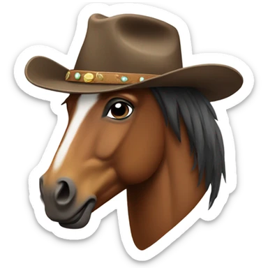 Horse with cowboy hat sticker