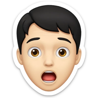 light skin black hair man surprised sticker