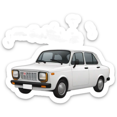 White lada fiat sticker