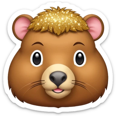 Capivara fofa com gliter sticker