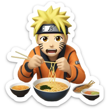 Naruto eating ramen  sticker