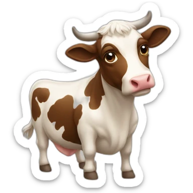 Caca qui court avec une tête de vache sticker