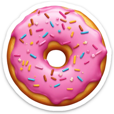 Pink donut with sprinkles sticker