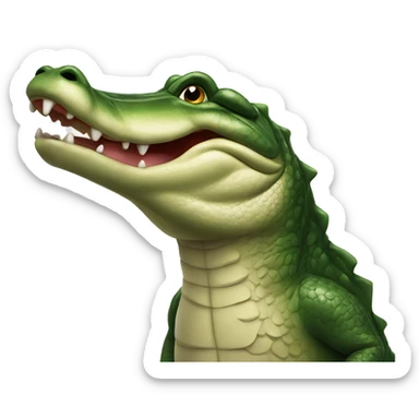 Alligator with a top hot sticker