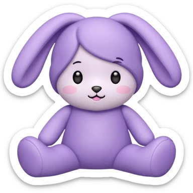 Lavender labubu doll sticker