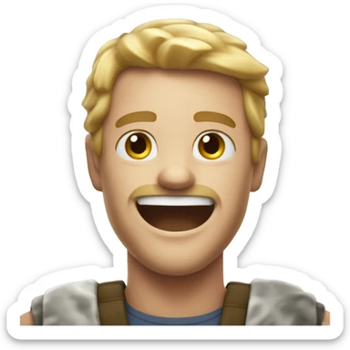 white skin man rejoices at the fire around sticker