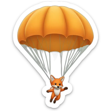 Jumping fox parachute sticker