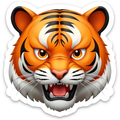 angry tiger face growling sticker